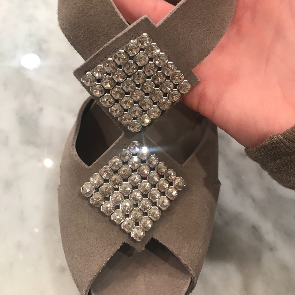 Grey, crystal embellished Pedro Garcia sandal